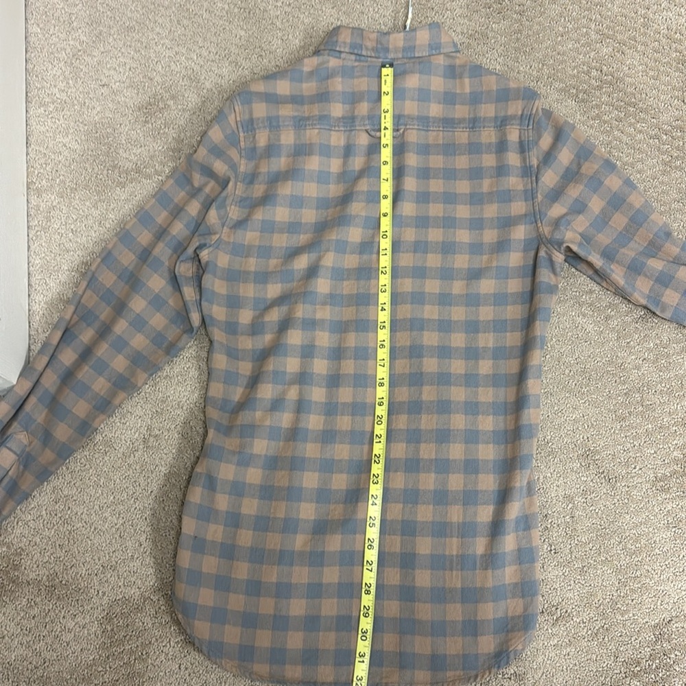 Men's Casual Plaid Shirt - Tan and Gray - Picture 5 of 7